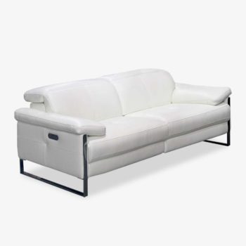 White Leather Power Loveseat | Carina | Mobler Modern Furniture Edmonton