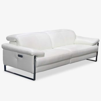White Leather Power Sofa | Carina | Mobler Modern Furniture Edmonton