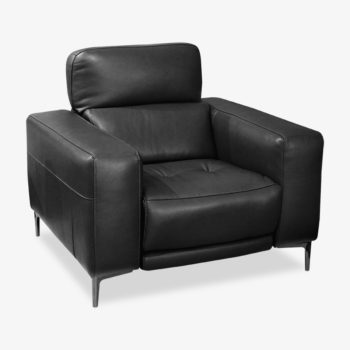 Black Leather Power Recliner | Cascina | Mobler Furniture Edmonton
