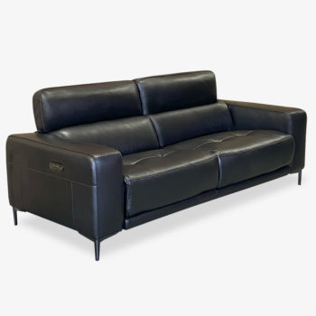 Black Leather Power Sofa | Cascina | Mobler Modern Furniture Edmonton