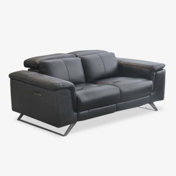 Black Leather Reclining Loveseat | Mobler Furniture Edmonton