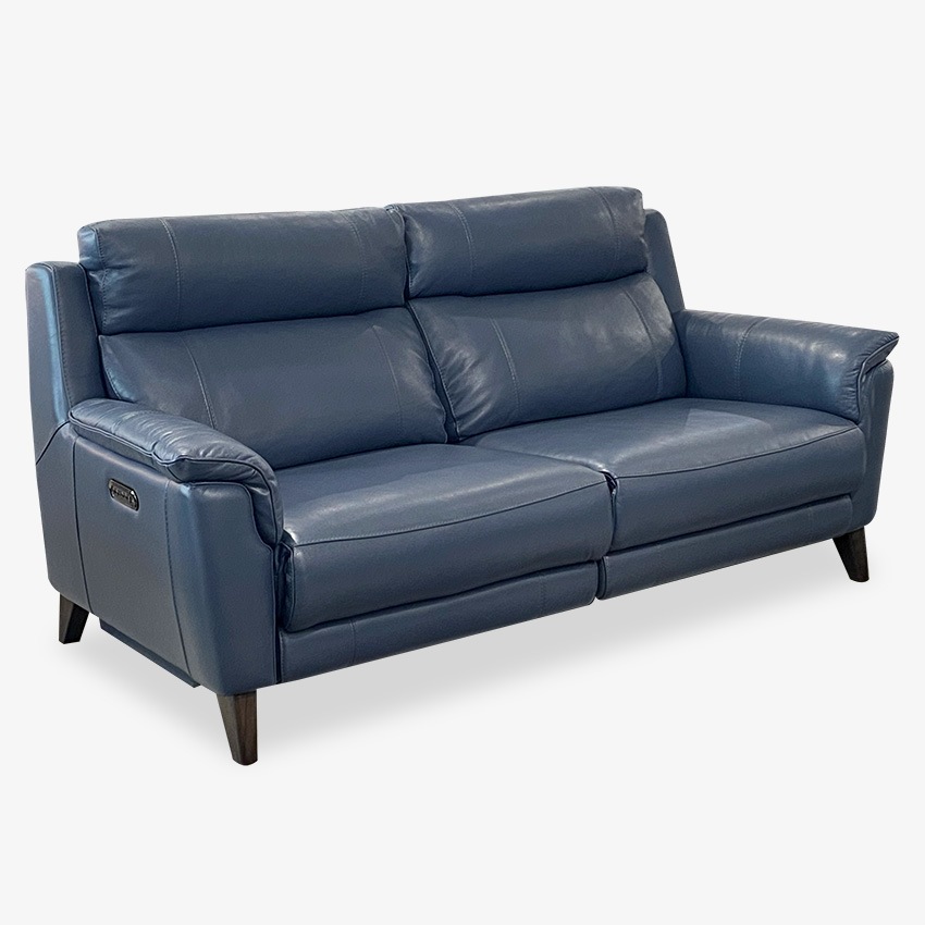 Blue Leather Poeer Recliner Sofa by Mobler Modern Furniture in Edmonton, Canada