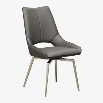 Modern Grey Swivel Dining Chair - Nathan