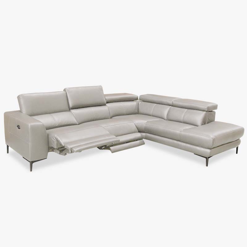 Rebecca Power Recliner Sectional In, Nico Top Grain Leather Power Reclining Sectional With Chaise