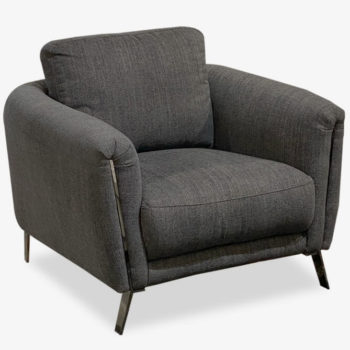 Salerno Dark Grey Fabric Chair - Mobler Furniture