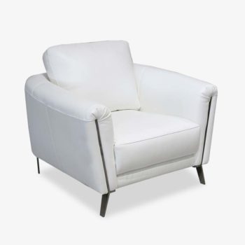 Salerno White Leather Chair