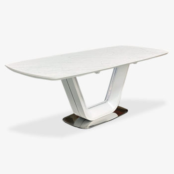 White Ceramic Extension Table | Savona | Mobler Furniture Edmonton