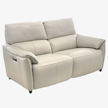 The white color Frost Leather sofa from Mobler Edmonton furniture at Canada