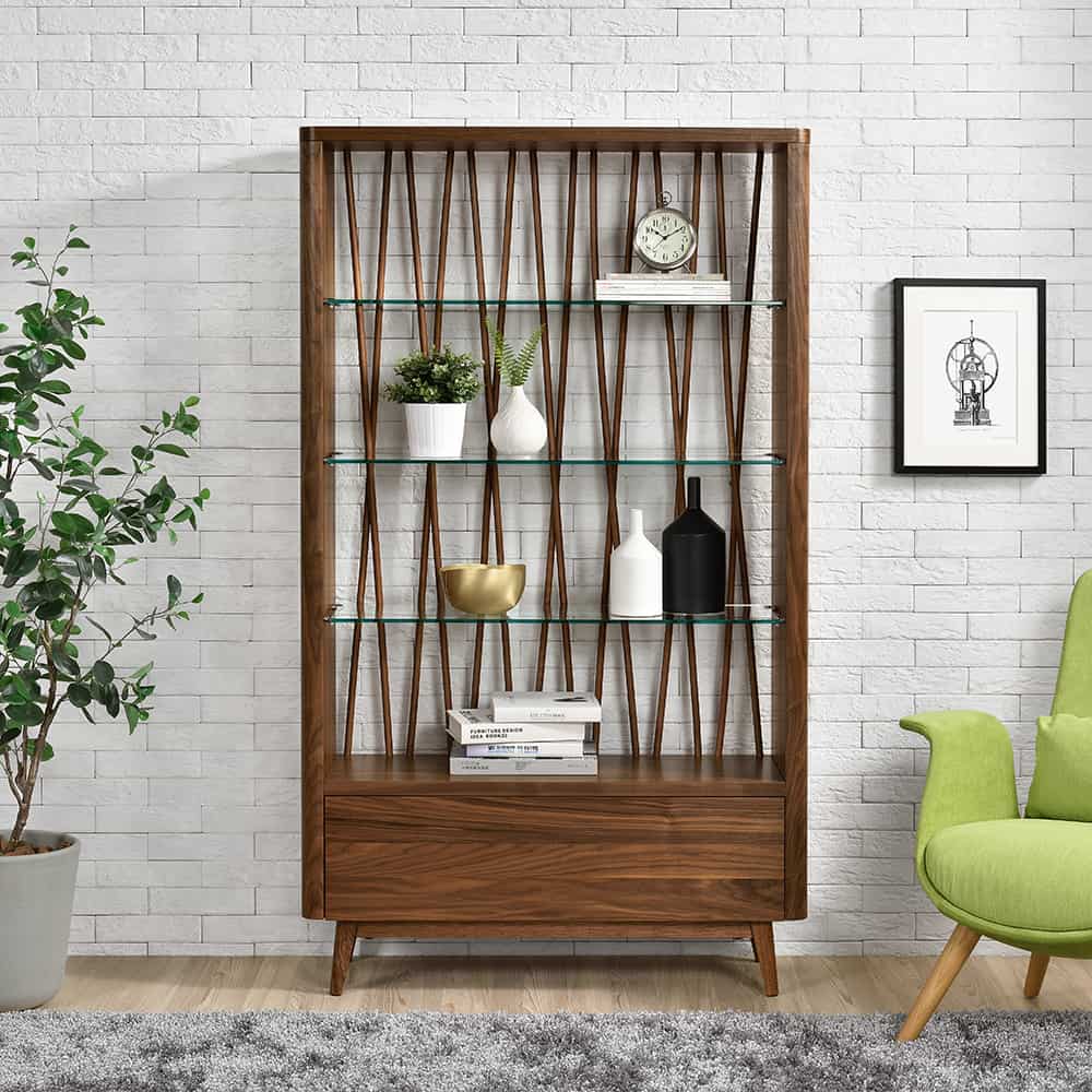 Walnut And Glass Cabinet Twigs Mobler Modern Furniture Edmonton