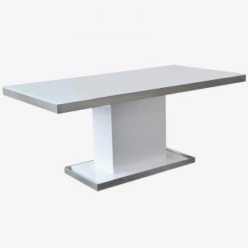 Modern White Glass Dining Table | Verona