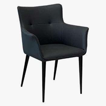 Vittoria Black Dining Chair Micro Faux Leather Mobler Furniture Edmonton CA