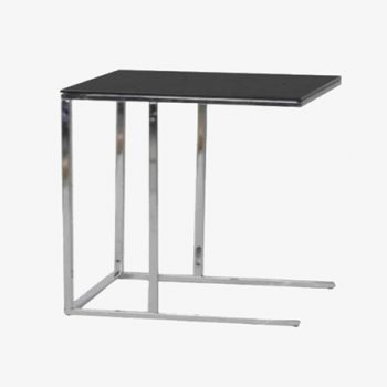 Black Tempered Glass and Chrome Table
