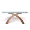 White Glass and Walnut Table | Julianna | Mobler Modern Furniture Edmonton