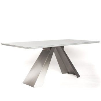 White Glass Modern Table | Anastasia | Mobler Modern Furniture Edmonton